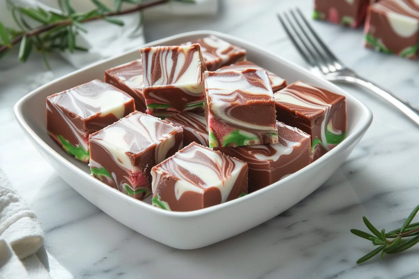 3-Ingredient Christmas Swirl Fudge