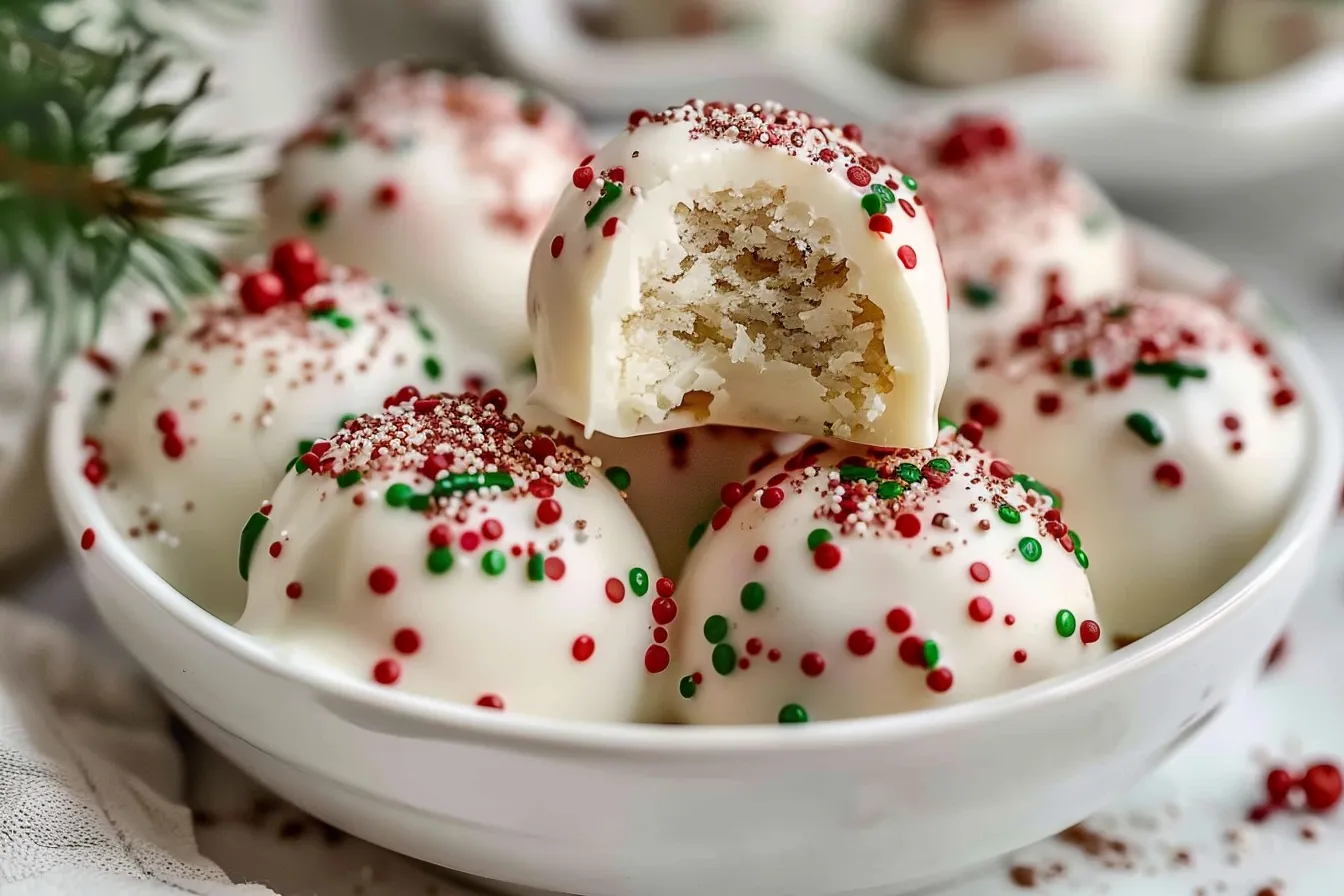 Christmas Tree Cake Truffles