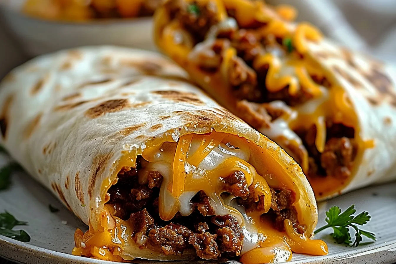 Easy Homemade Beefy Melt Burritos