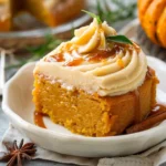 Pumpkin Cake with Caramel Cream Cheese Frosting