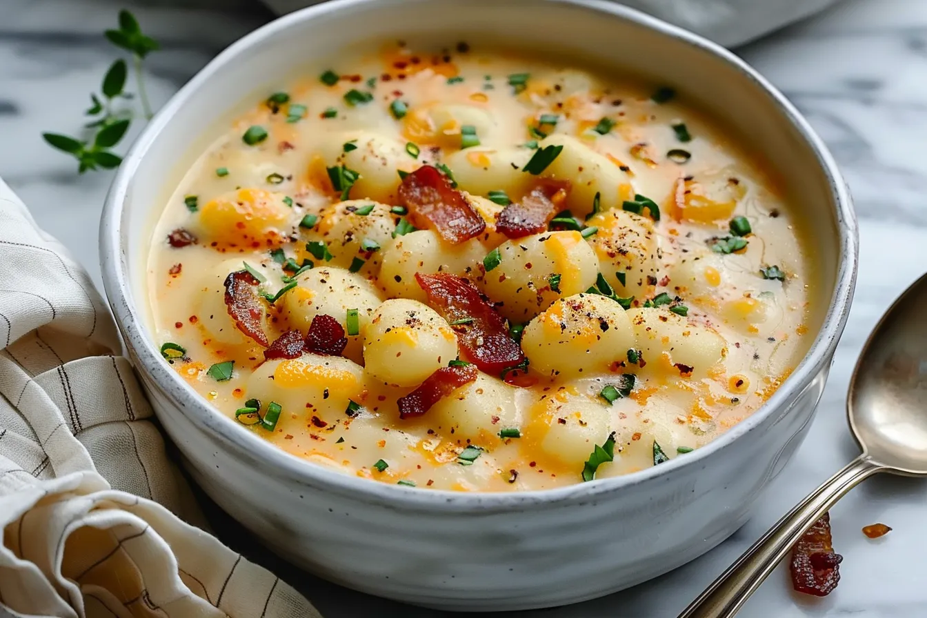 Bacon Cheddar Gnocchi Soup Recipe