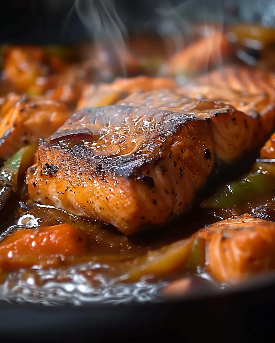 Caribbean Brown Stew Salmon