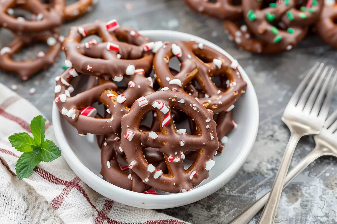 Chocolate Peppermint Pretzels