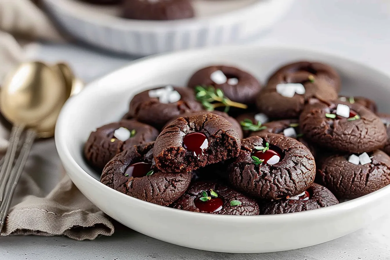 Chocolate Thumbprint Cookies