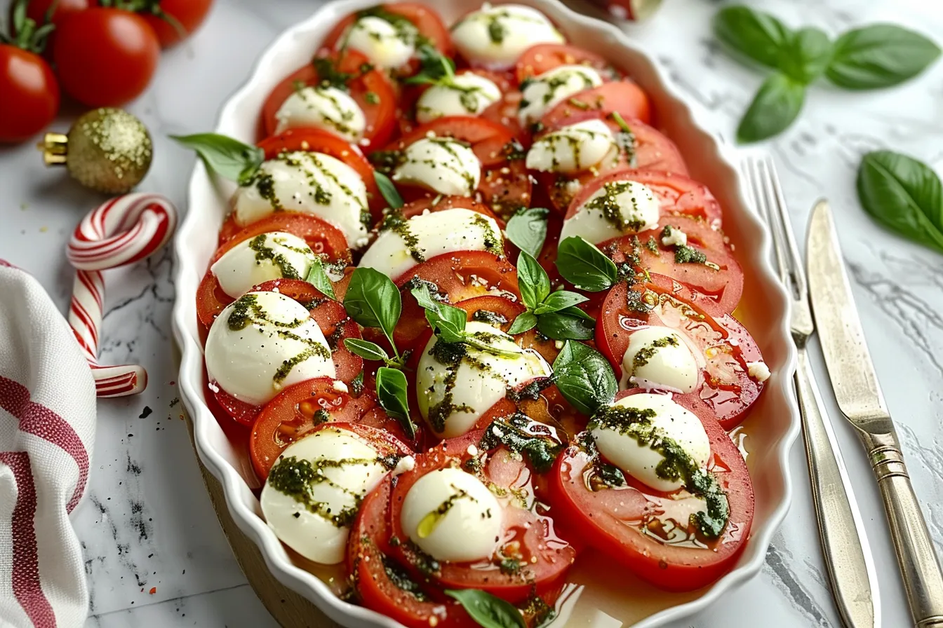 Christmas Caprese Candy Cane Board