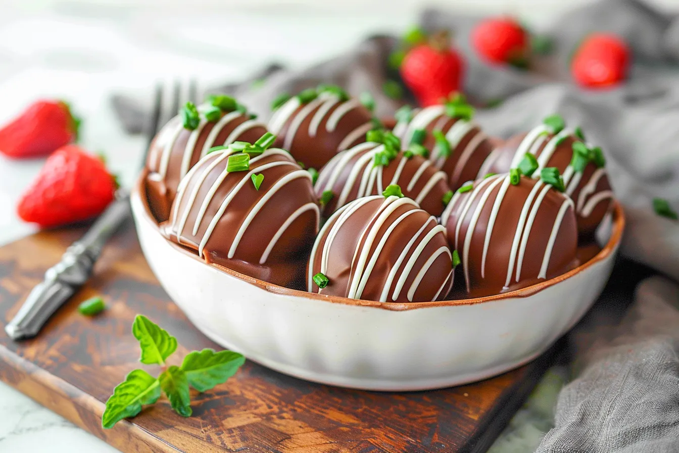 CHRISTMAS LIGHTS CHOCOLATE COVERED STRAWBERRIES