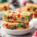Christmas M&M Cookie Bars