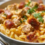 Creamy Buffalo Ranch Sausage & Chicken Pasta