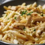 Creamy White Cheddar Garlic Cajun Chicken Pasta