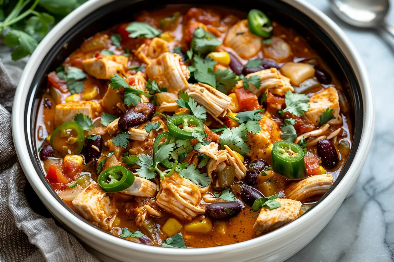 CROCKPOT CHICKEN ENCHILADA CASSEROLE