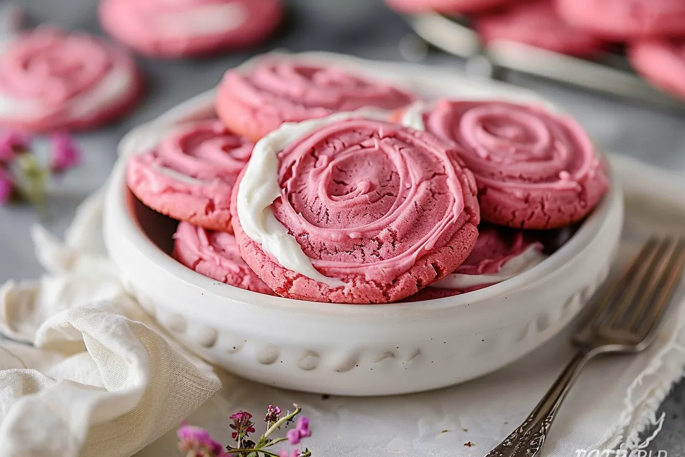 CRUMBL Pink Velvet Cookies with Cream Cheese Frosting