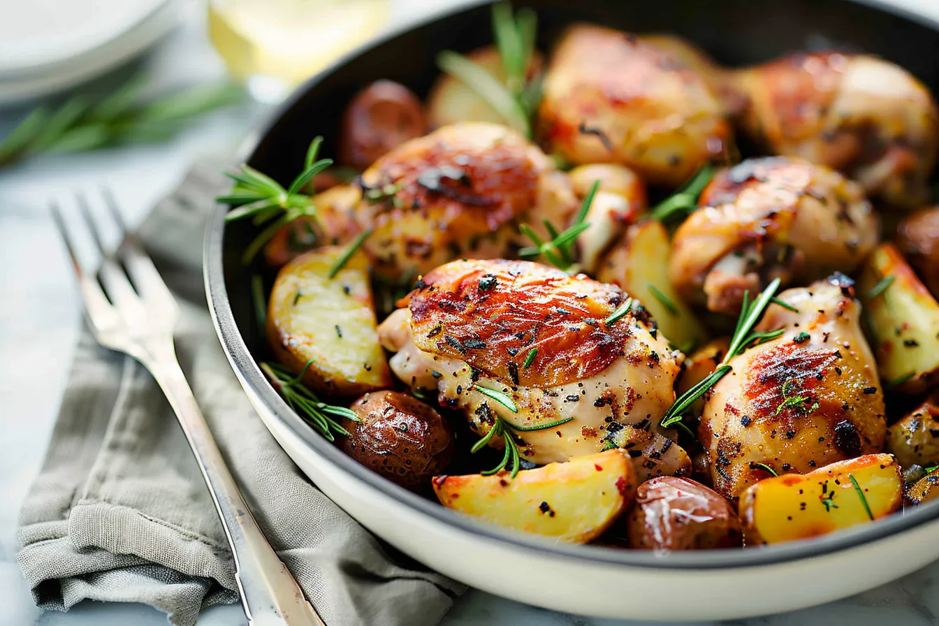 One-Pan Chicken and Potatoes with Rosemary