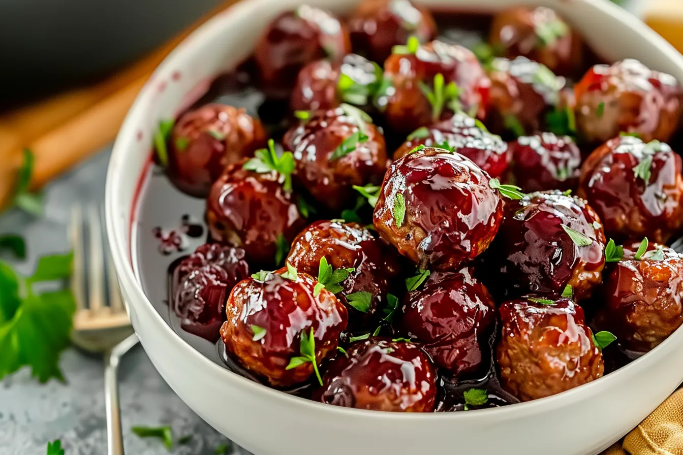 Quick Christmas Cranberry Meatballs