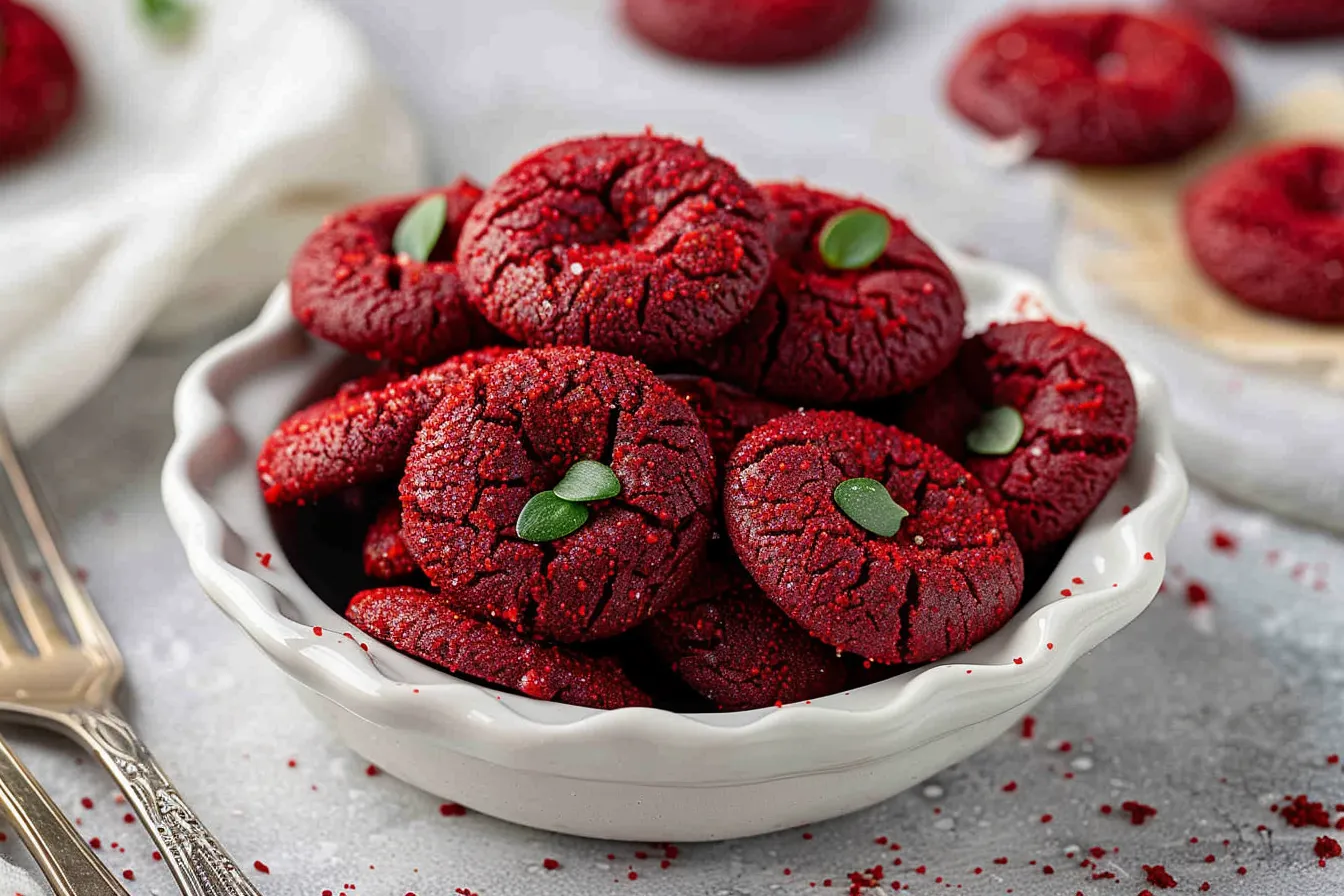 Red Velvet Blossoms Cookies