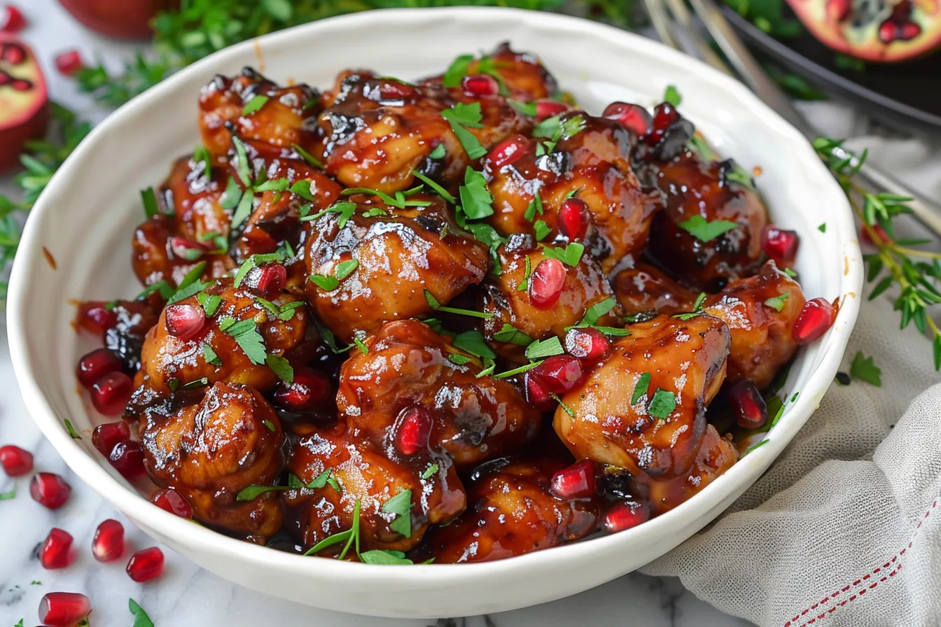 Sticky Pomegranate Chicken