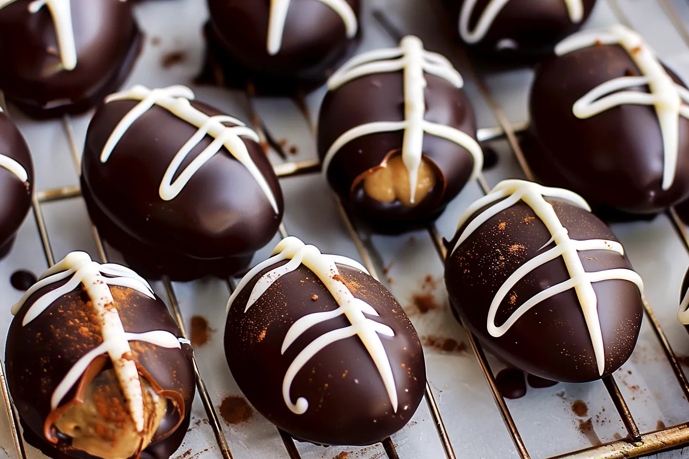 Super Bowl Dessert: Chocolate Football Buckeyes