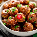 Sweet and Salty Rolo Pretzel Bites Topped with M&Ms