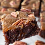 Caramel Pecan Brownies (No-Bake, Vegan)