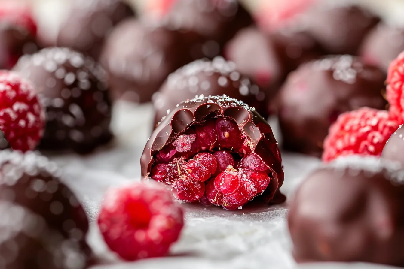 Chocolate-Covered Raspberry Bites