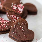 Chocolate Shortbread Heart Cookies