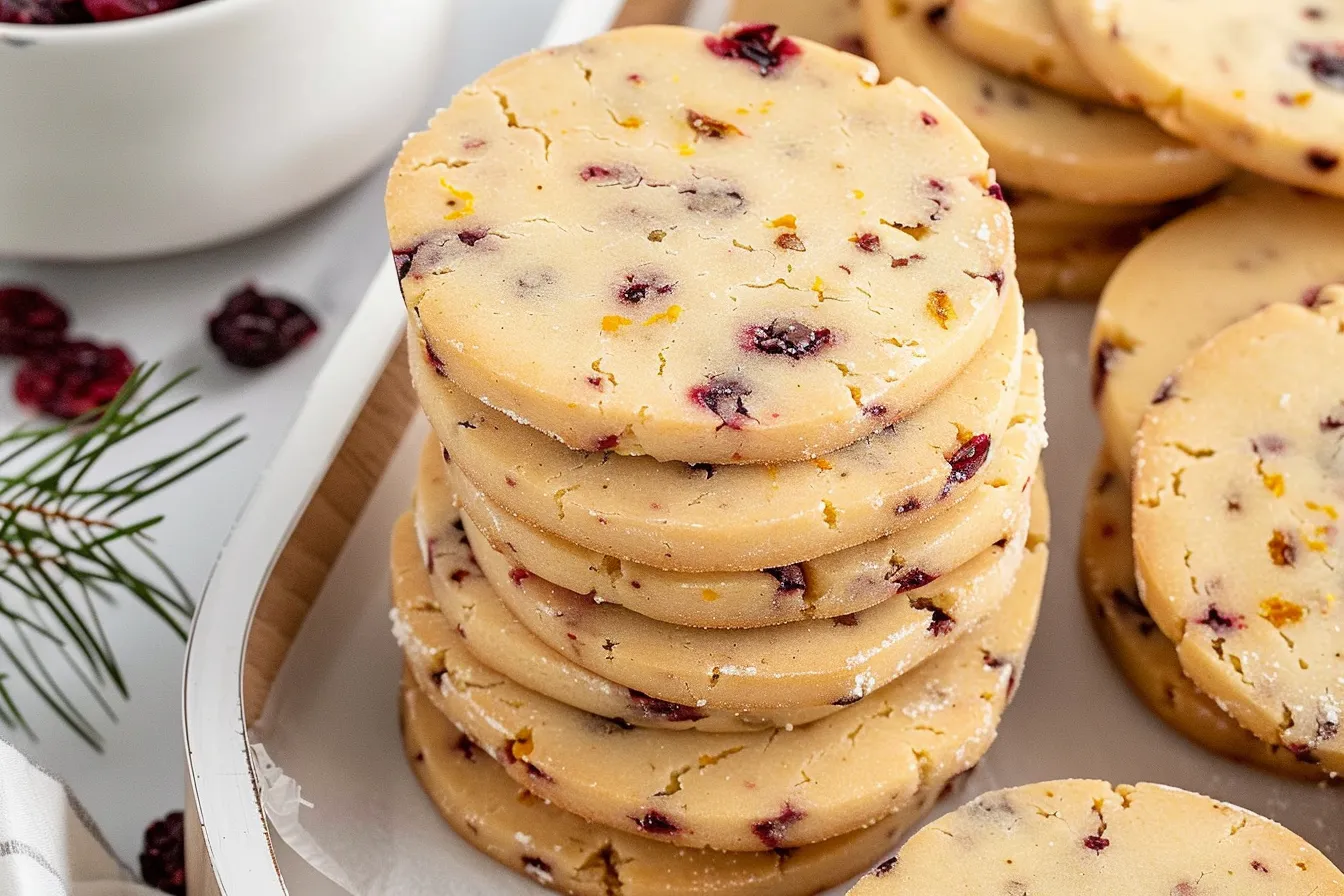 Cranberry Orange Shortbread Cookies