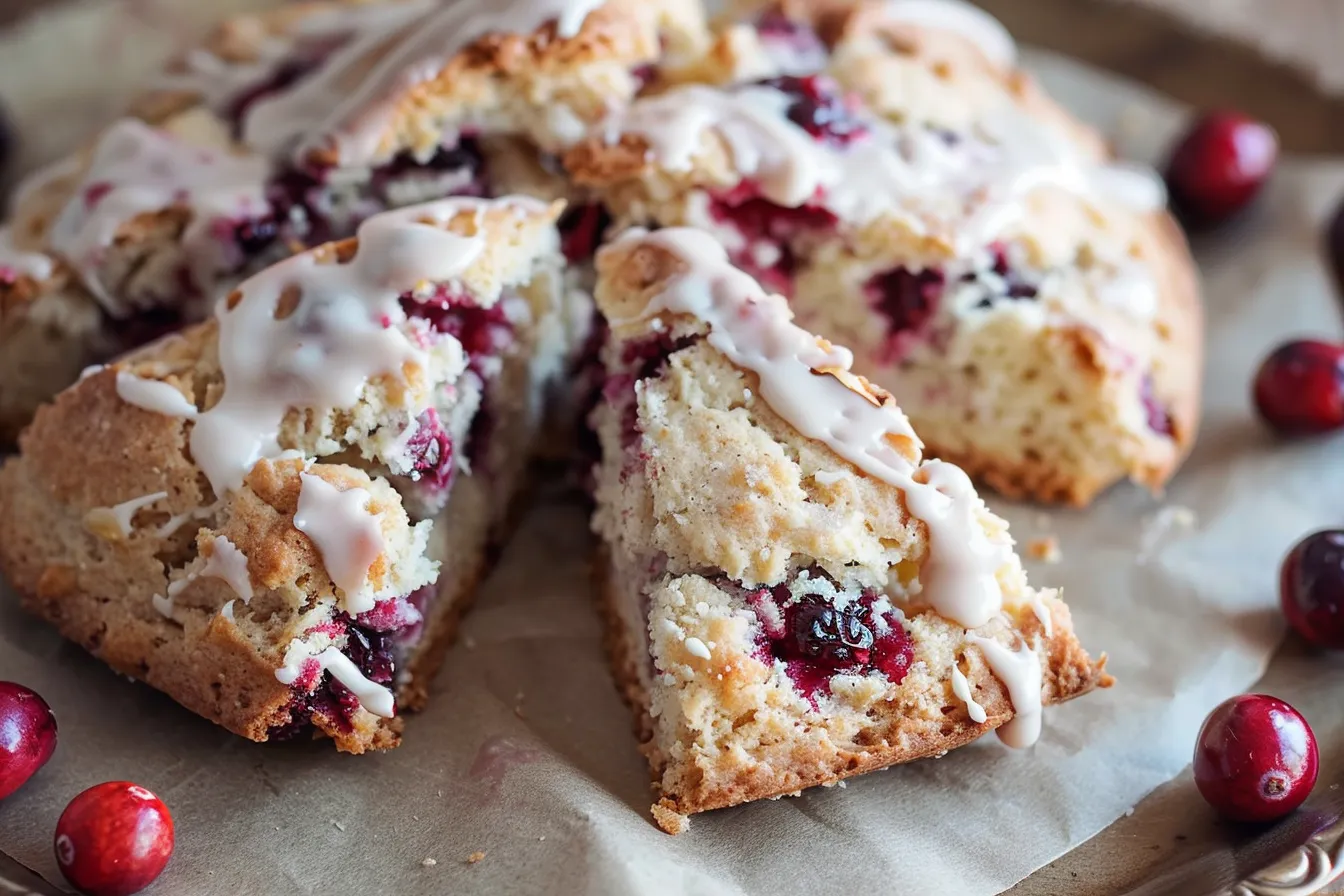 Gluten Free Cranberry Scones With Orange Icing
