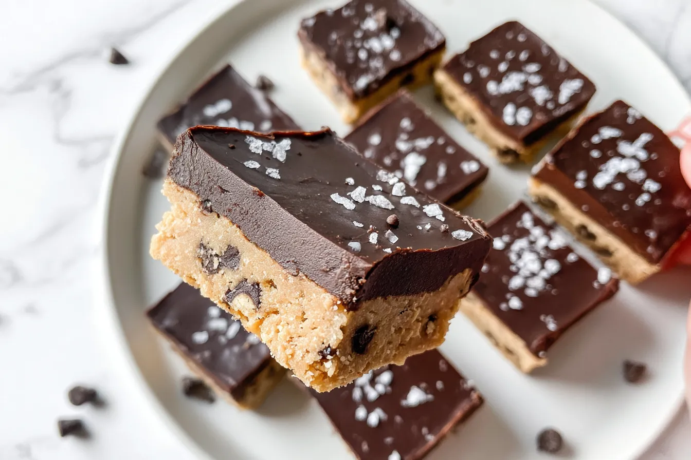No Bake Cookie Dough Bars (Gluten-Free, Vegan)