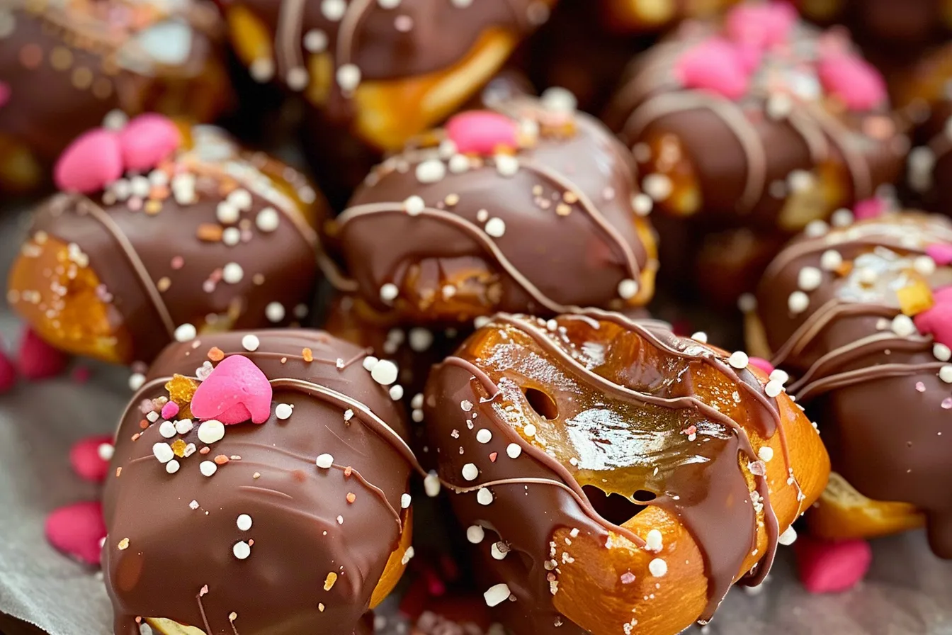 Valentine’s Day Caramel Pretzel Bites
