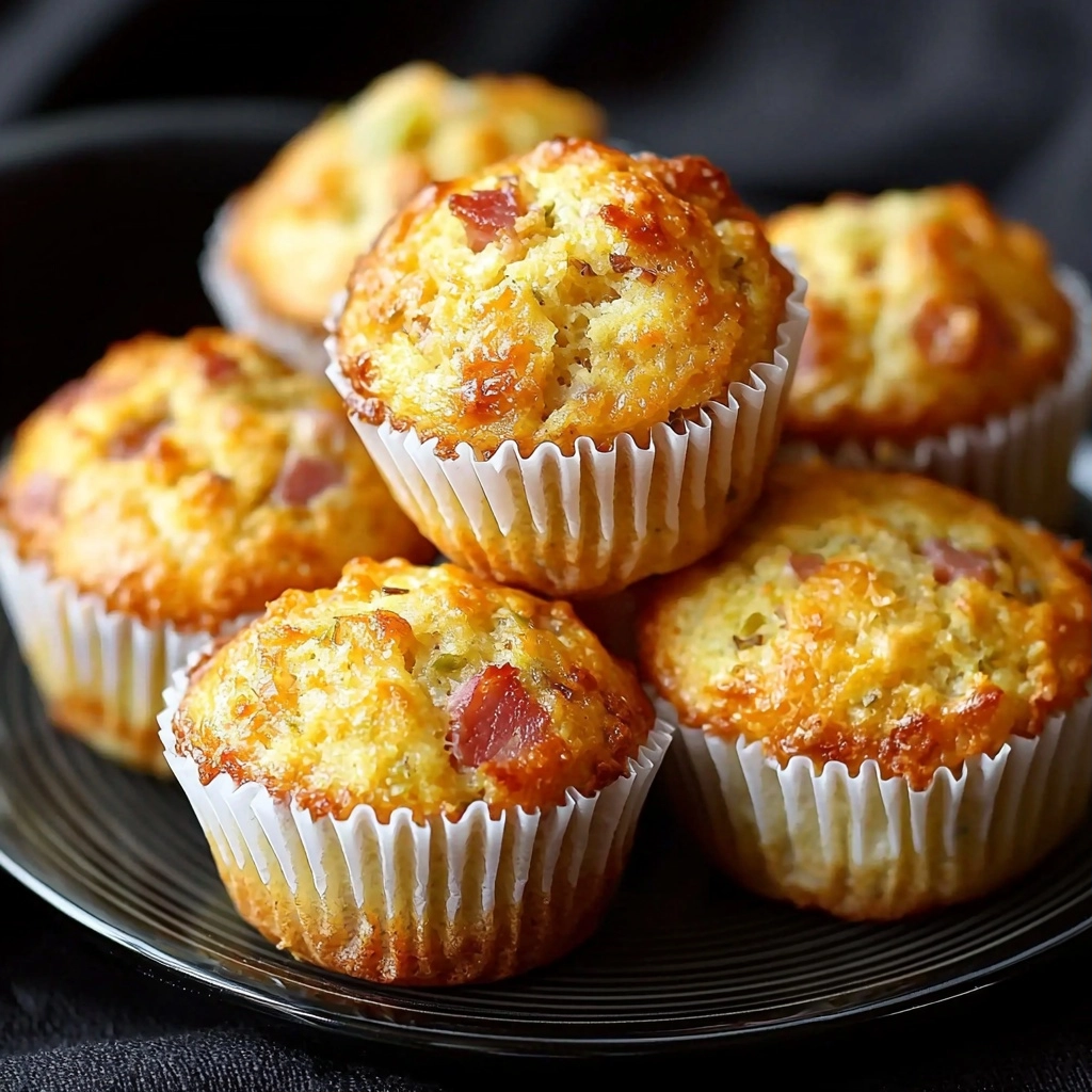 Ham and Cheese Muffins - step by step
