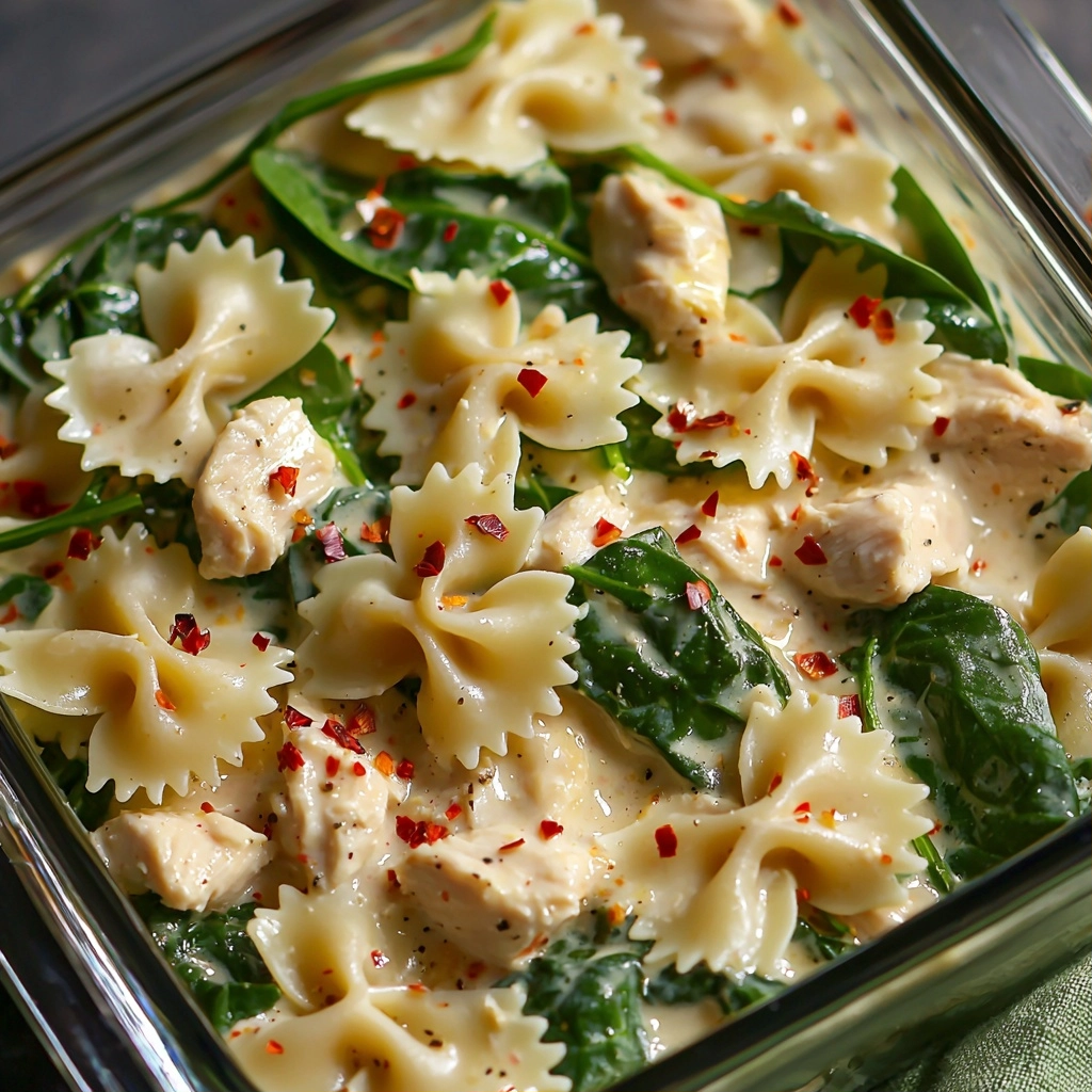 Cold Chicken Spinach Pasta Salad - step by step