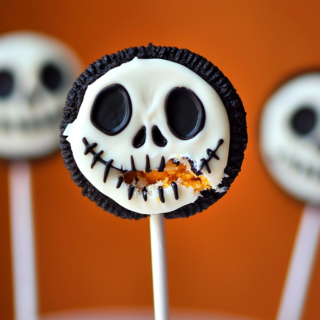 Jack Skellington Oreo Pops - step by step