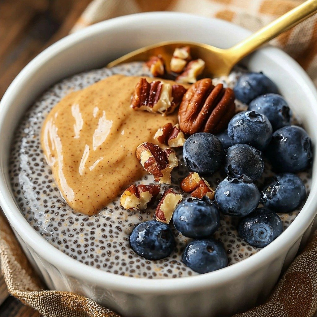 Warm Chia & Flax Pudding - finished dish