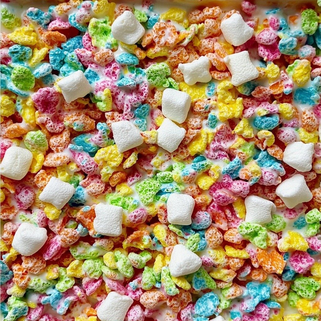 Fruity Pebbles Rice Krispies Treats - step by step