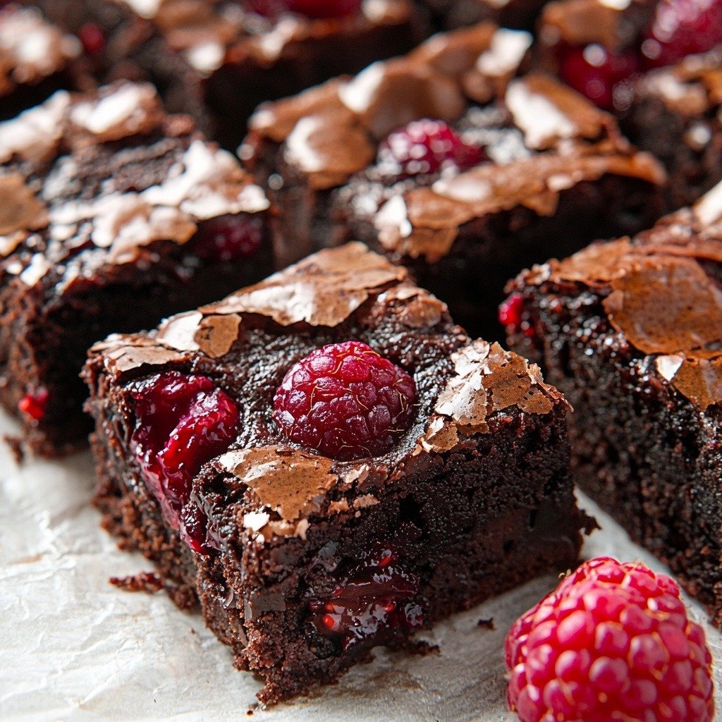 Raspberry Brownies - step by step