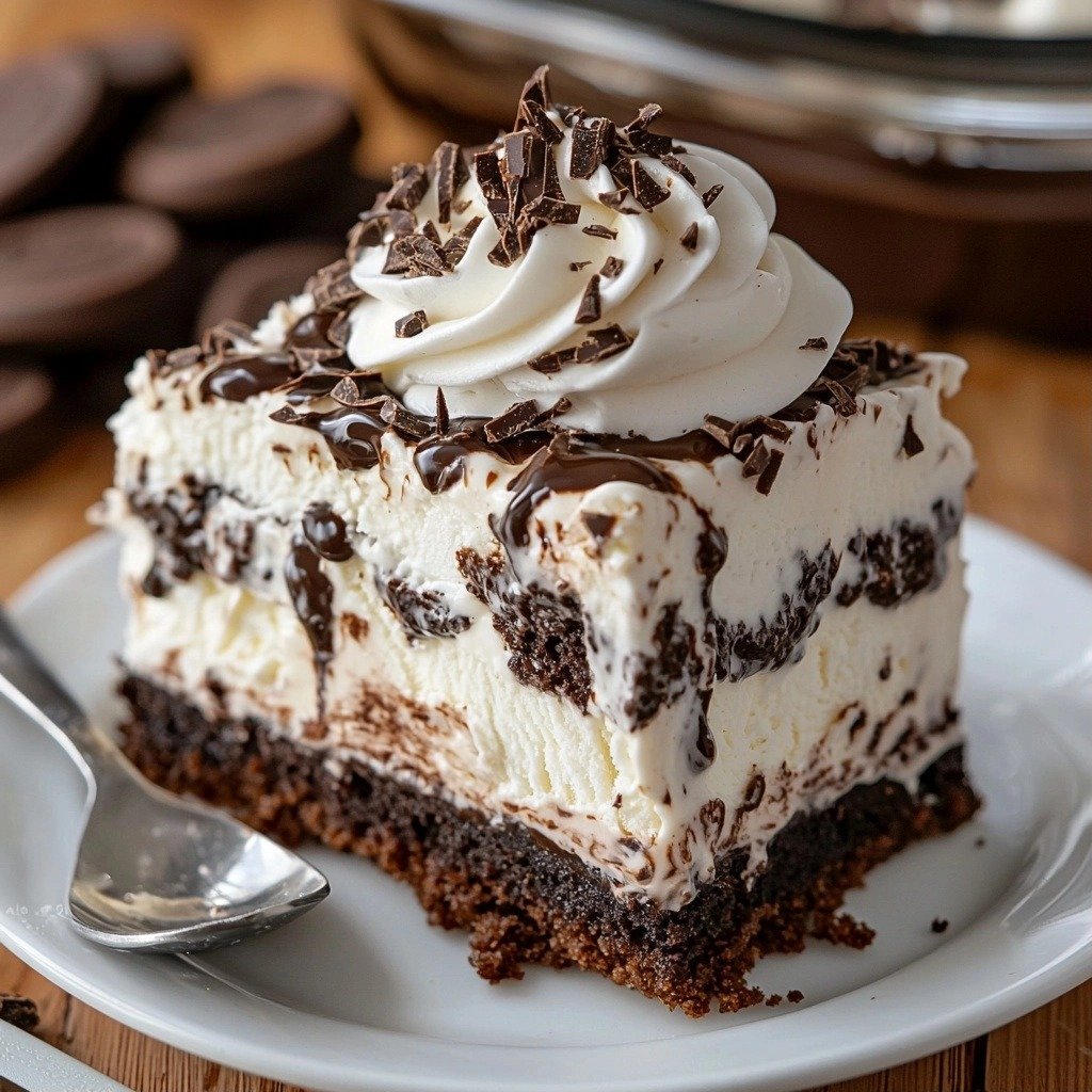Oreo Ice Cream Sandwich Cake - step by step