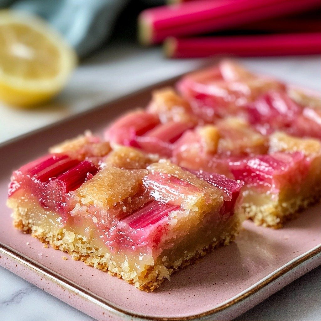 Homemade Rhubarb Shortbread Bars - step by step