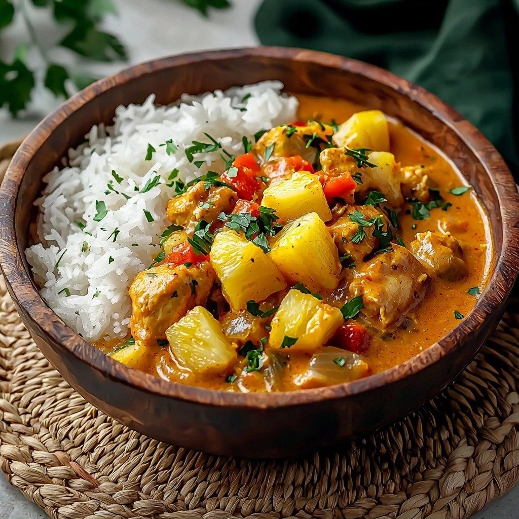 Creamy Chicken Pineapple Curry - step by step