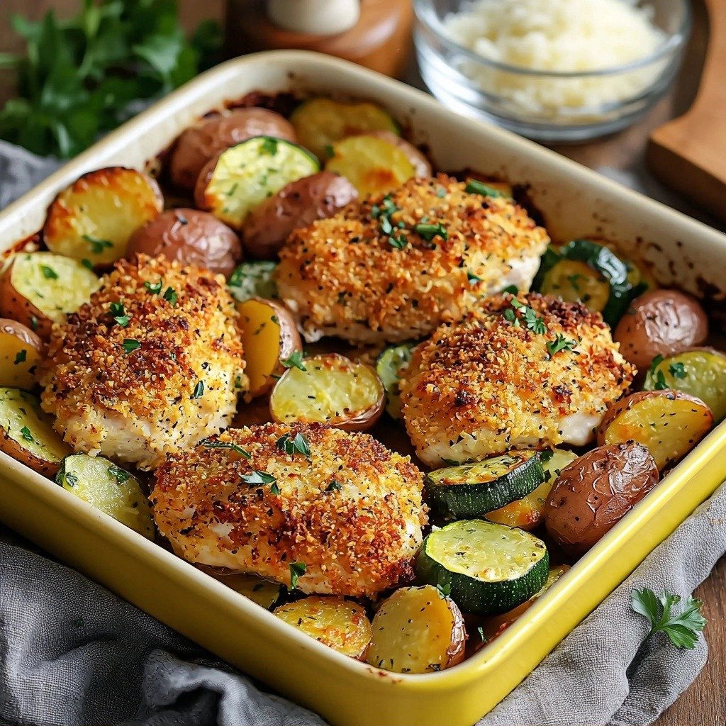 Tasty Garlic Parmesan Chicken and Veggies - featured image