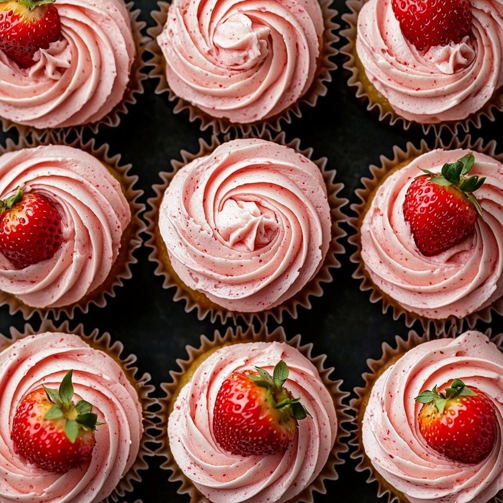 Strawberry Cupcakes with Strawberry Buttercream - step by step