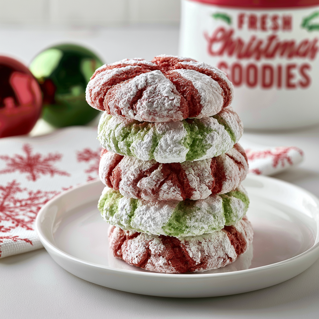 Christmas Crinkle Cookies - step by step