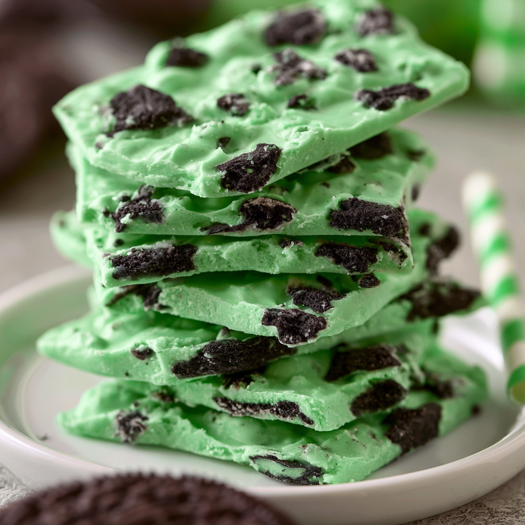 Mint Oreo Bark - step by step