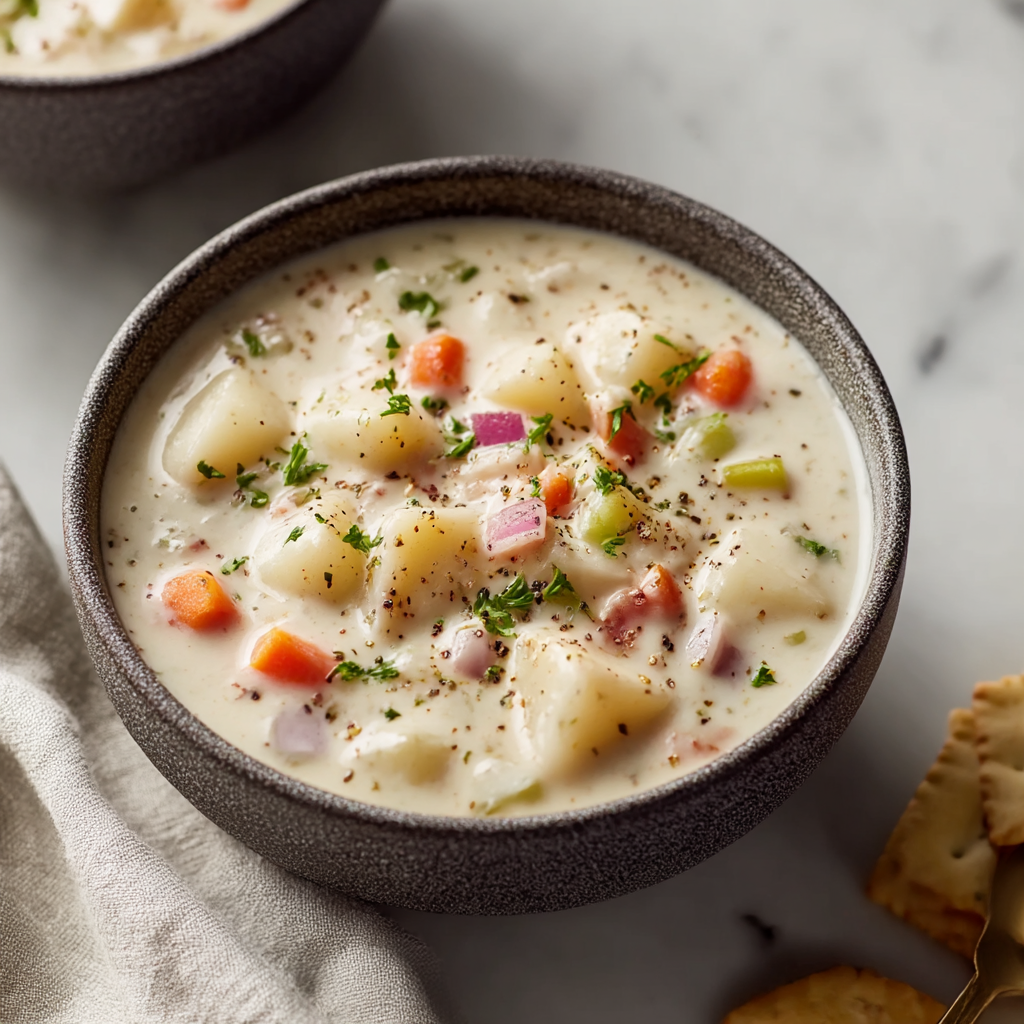 Simple New England Clam Chowder - step by step