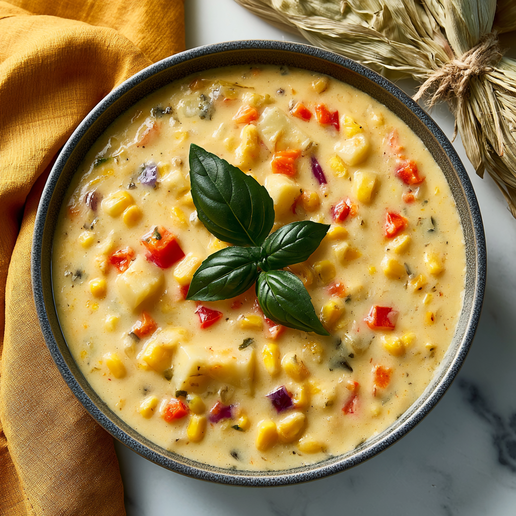 Classic Corn and Vegetable Chowder - step by step
